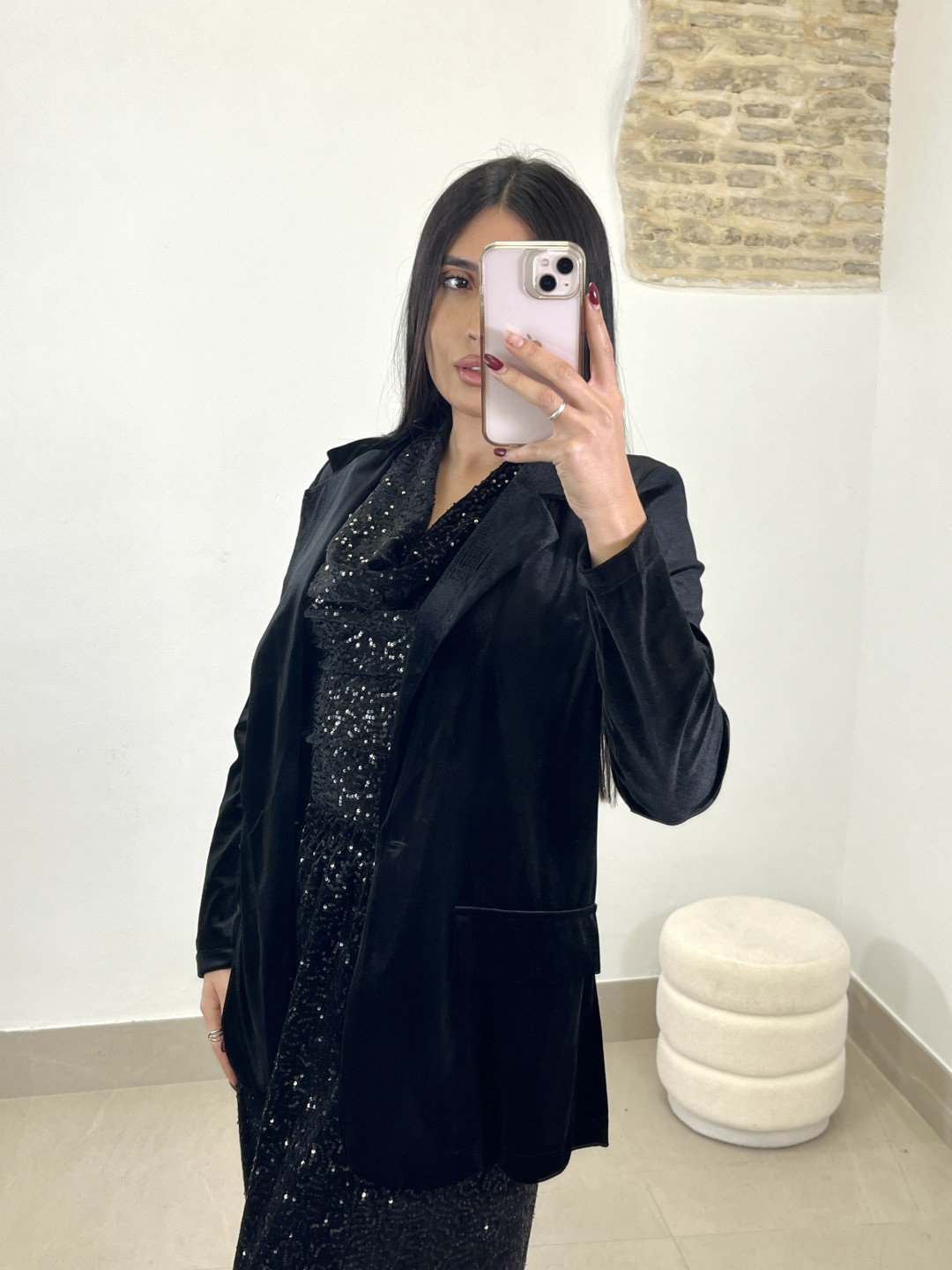 blazer terciopelo negra