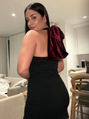 vestido espalda lazo tinto