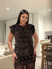 Vestido lentejuela terciopelo mini