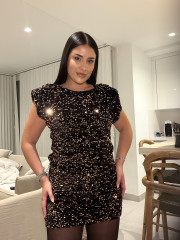 Vestido lentejuela terciopelo mini