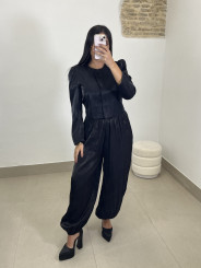 chaqueta manga abullonada negra