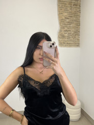 top lencero terciopelo negro