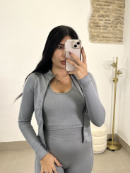 Conjunto deportivo tres piezas F4014 gris