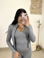 Conjunto deportivo tres piezas F4014 gris