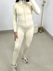 Conjunto deportivo tres piezas F4014 beige