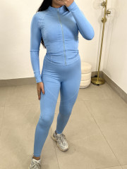 Conjunto deportivo tres piezas F4014 celeste