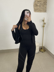 Conjunto deportivo tres piezas F4014 negro