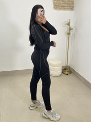 Conjunto deportivo tres piezas F4014 negro