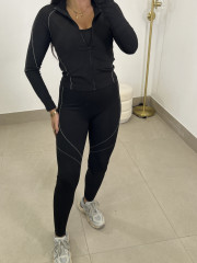 Conjunto deportivo tres piezas F4014 negro