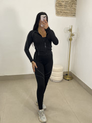 Conjunto deportivo tres piezas F4014 negro