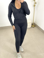 Conjunto deportivo tres piezas Q9589 negro
