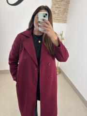 Abrigo paño botones tinto