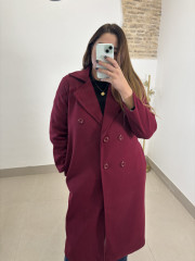 Abrigo paño botones tinto