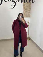 Abrigo paño botones tinto