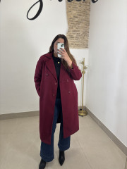 Abrigo paño botones tinto