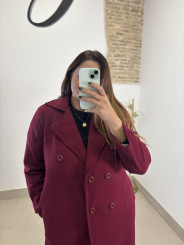 Abrigo paño botones tinto