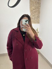Abrigo paño botones tinto