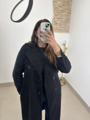 Abrigo paño botones negro