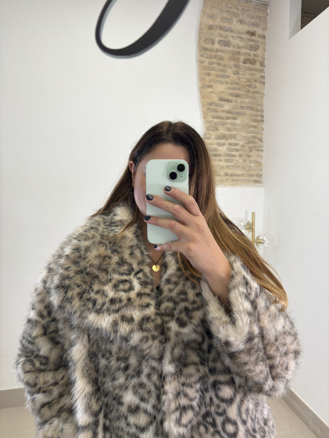 Abrigo pelo animal print