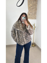 Abrigo pelo animal print