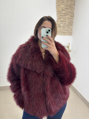 Abrigo pelo corto tinto