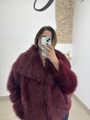 Abrigo pelo corto tinto