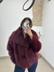 Abrigo pelo corto tinto