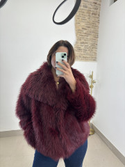 Abrigo pelo corto tinto