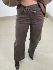 pantalon vaquero cierre viral marron