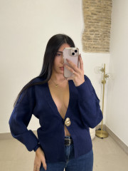 Rebeca boton dorado azul