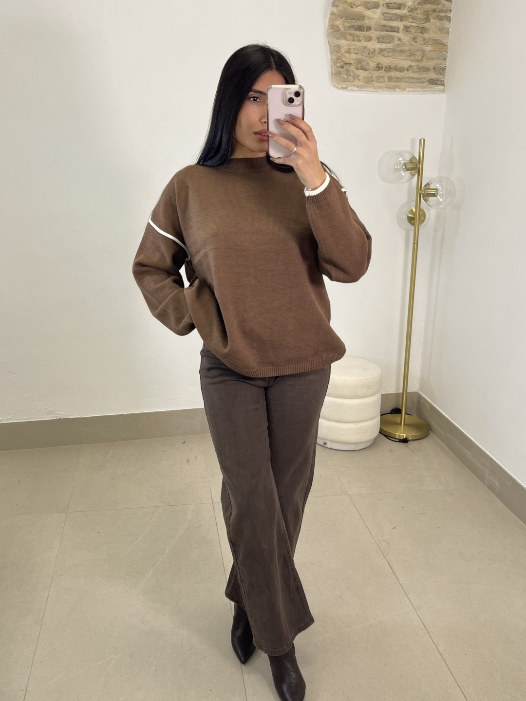 Jersey punto Natalia marron