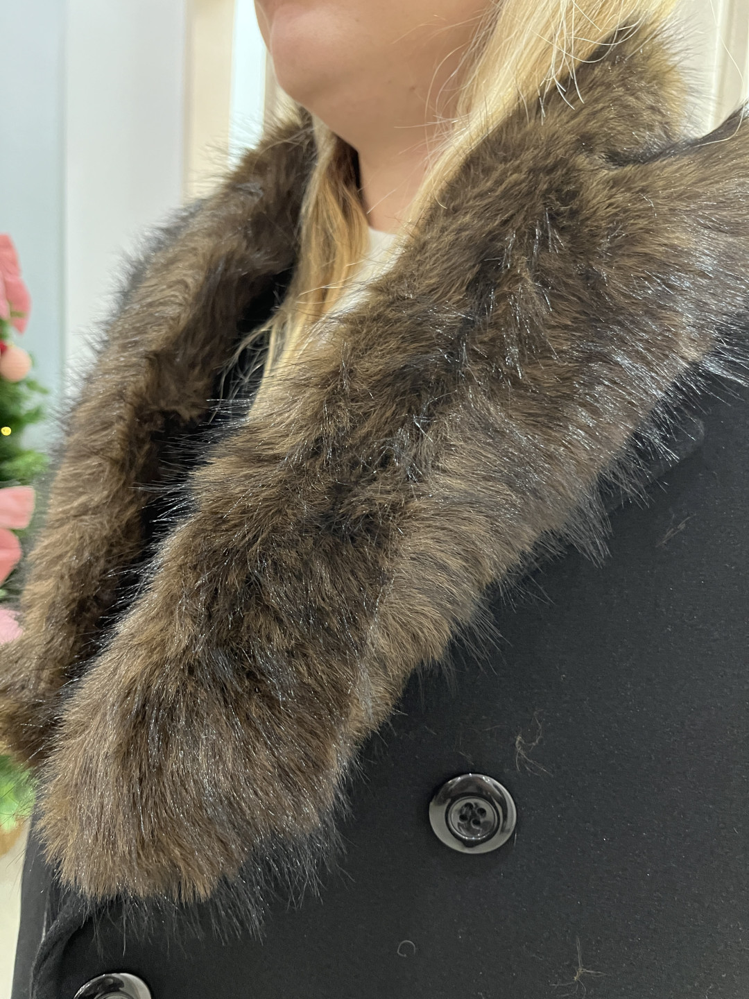 cuello pelos combinado marron/negro