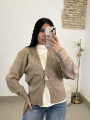 Rebeca boton dorado camel