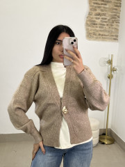 Rebeca boton dorado camel