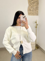 Rebeca boton dorado blanca