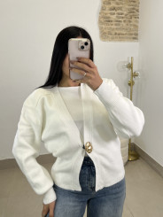 Rebeca boton dorado blanca