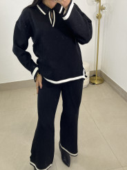 conjunto cuello polo punto negro