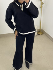 conjunto cuello polo punto negro