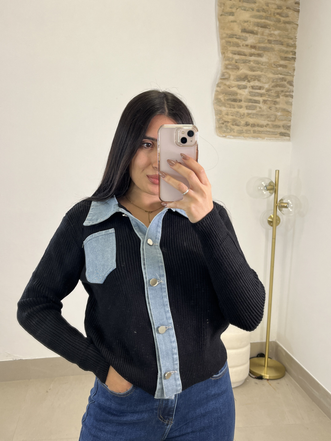 Rebeca combinada vaquera NEGRA