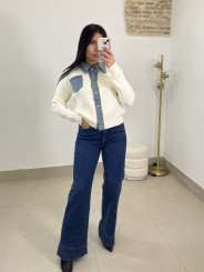 Rebeca combinada vaquera blanca