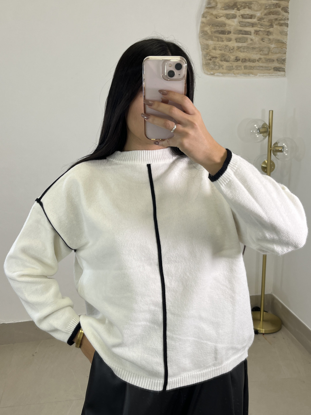 Jersey punto Natalia blanco