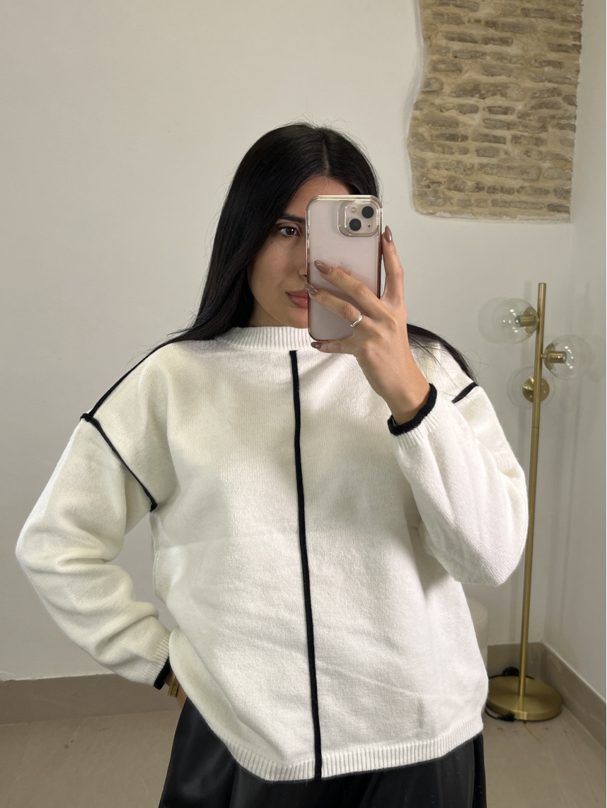 Jersey punto Natalia blanco