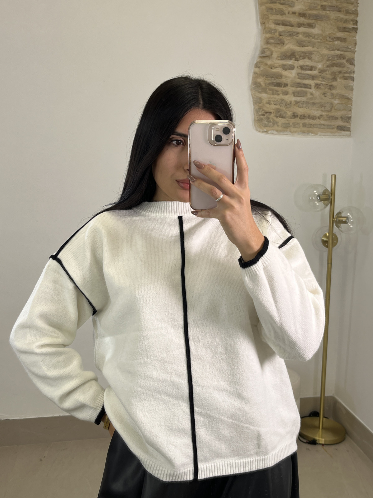 Jersey punto Natalia blanco