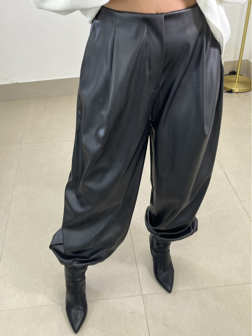 pantalon balloon polipiel negro