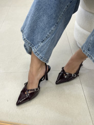 Sandalia tacon berenjena