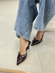 Sandalia tacon berenjena