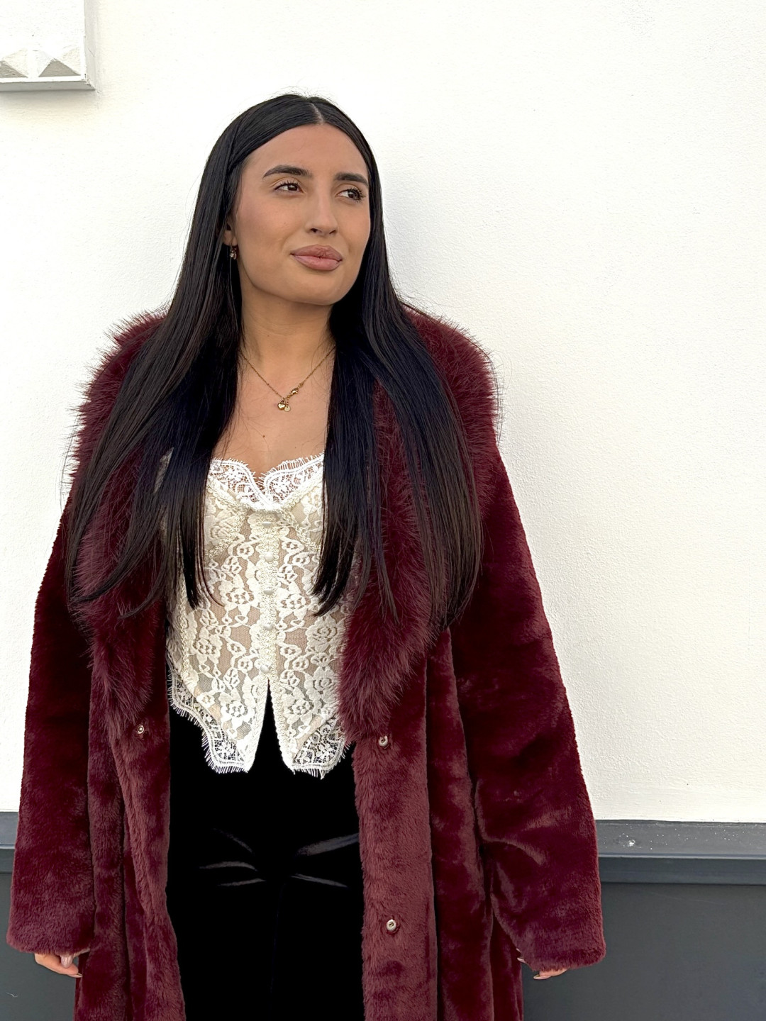 corse encaje terciopelo blanco