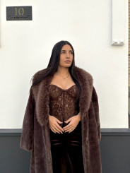 corse encaje terciopelo marron