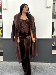 corse encaje terciopelo marron