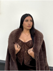 corse encaje terciopelo marron